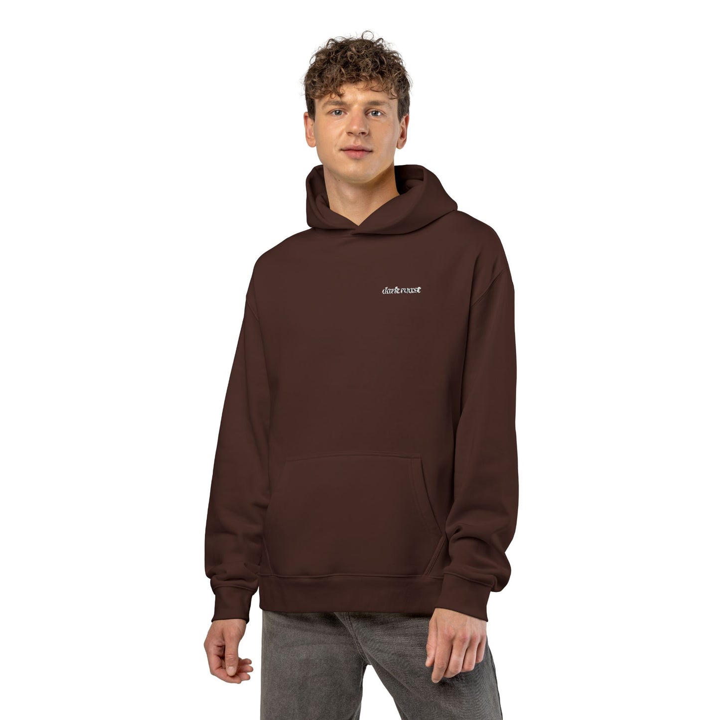 Dark Roast Embroidered Relaxed Hoodie