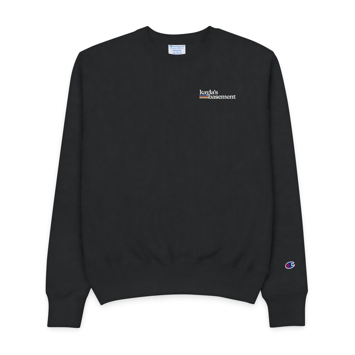 Kayla's Basement Embroidered Champion Crewneck Sweatshirt