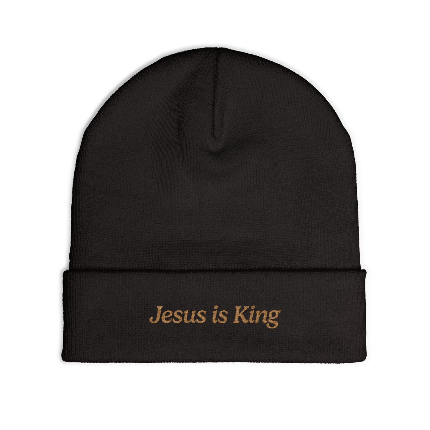 Jesus is King Embroidered Knit Beanie