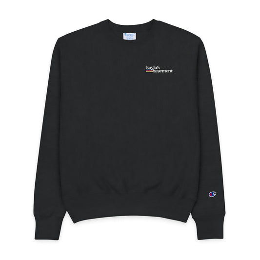 Kayla's Basement Embroidered Champion Crewneck Sweatshirt