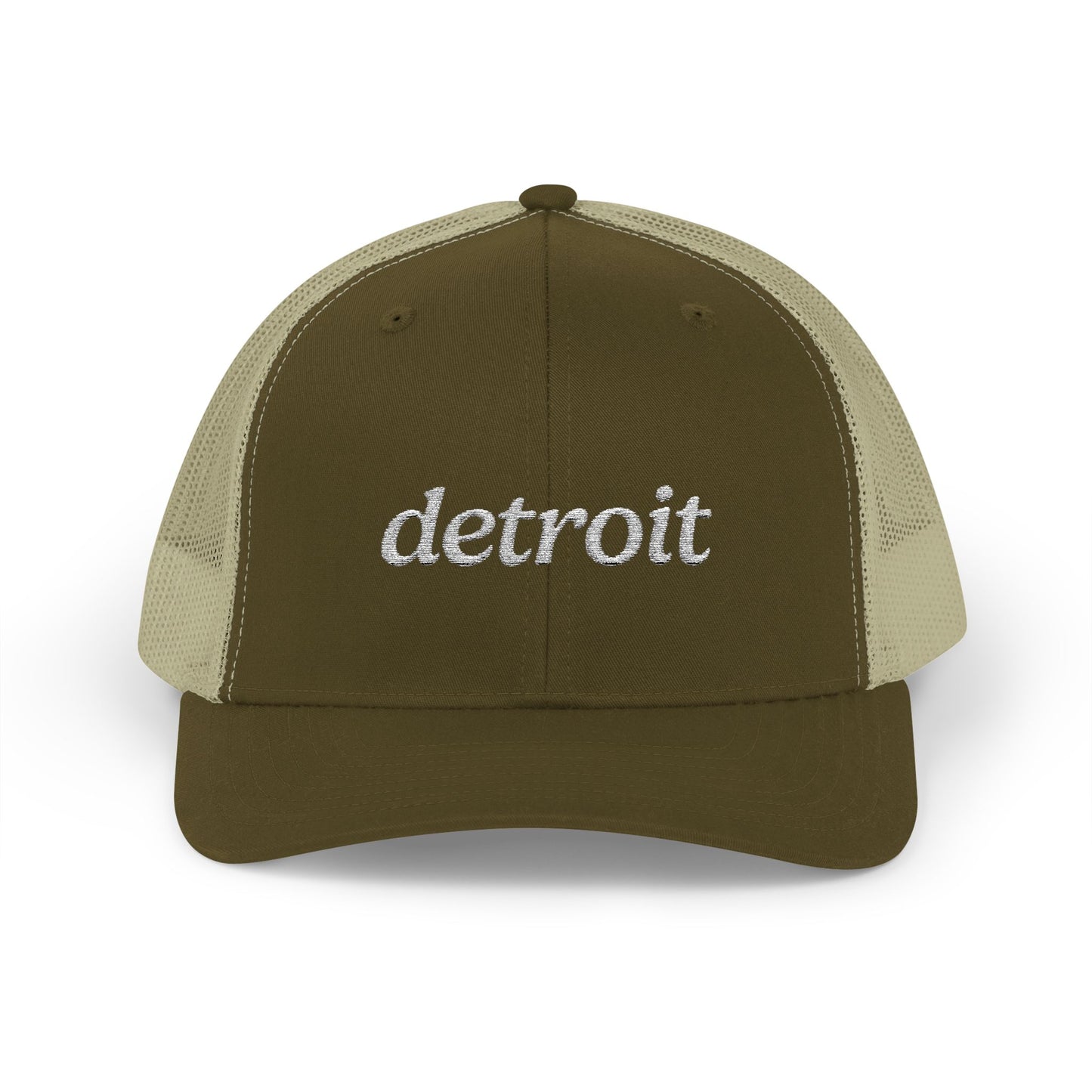 Detroit Embroidered Snapback Trucker Cap