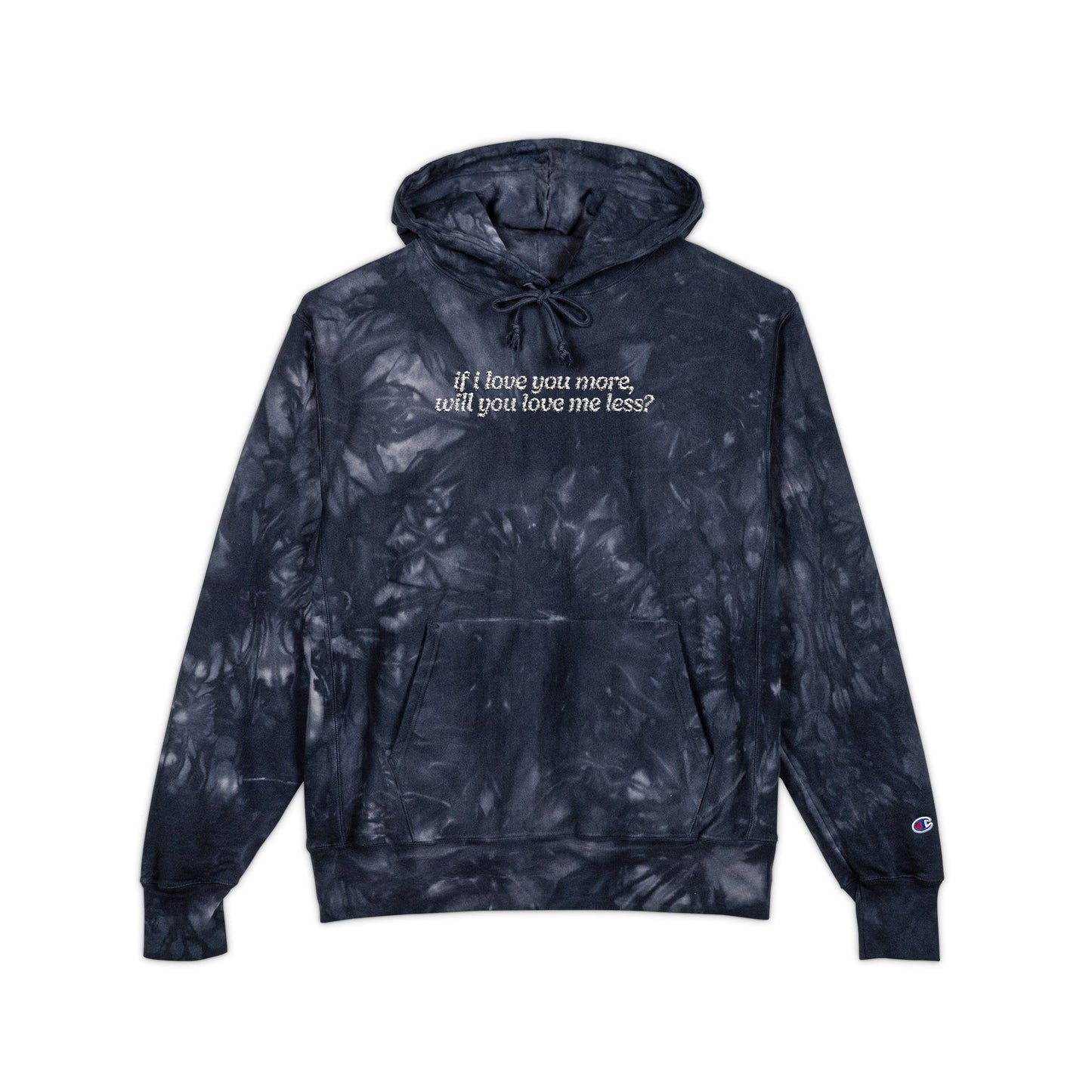 Love You More Embroidered Champion Tie-Dye Hoodie