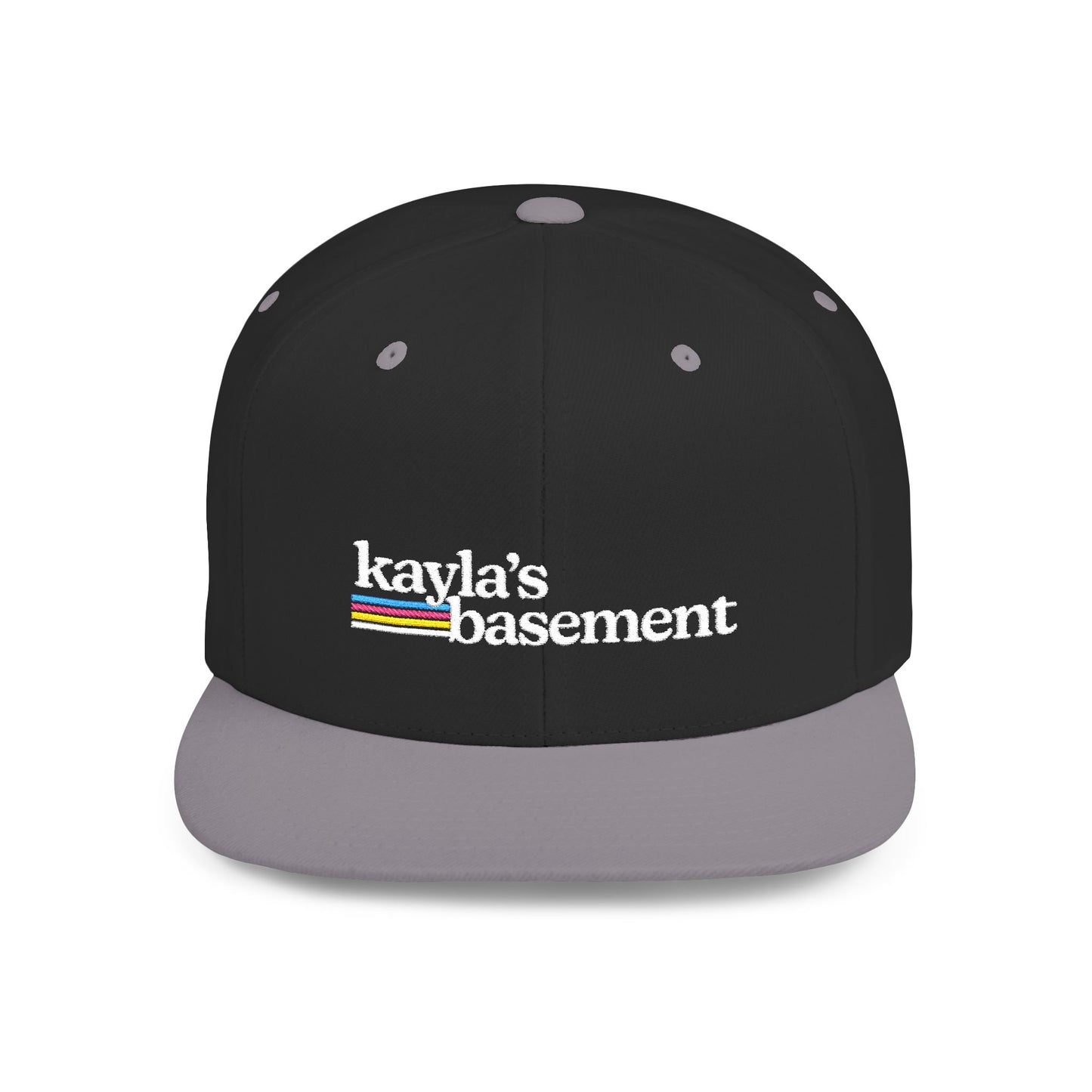 Kayla's Basement Embroidered Flat Bill Snapback