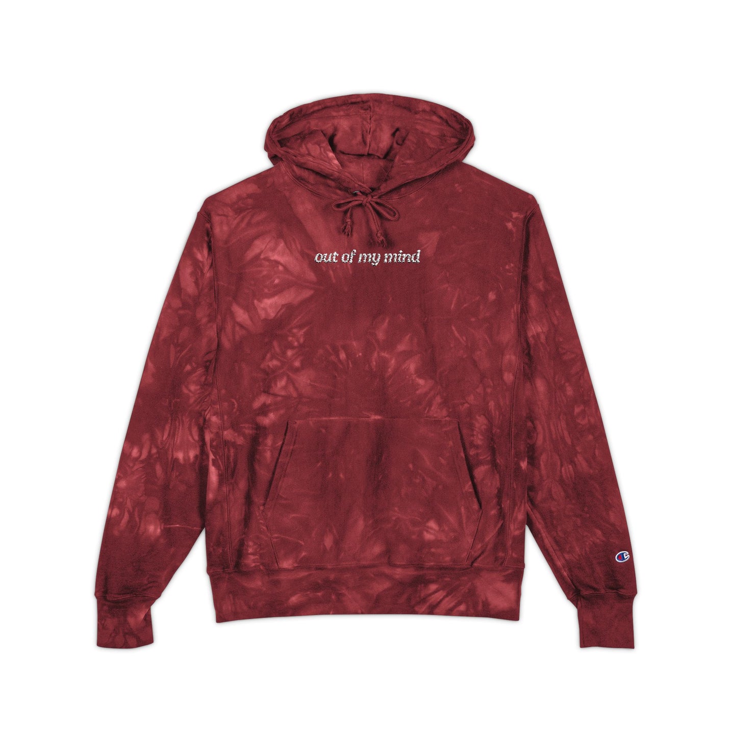 Out of My Mind Embroidered Champion Tie-Dye Hoodie