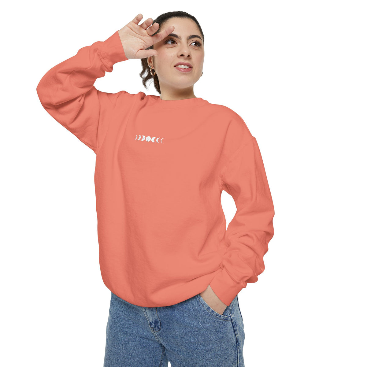 Moon Phases Embroidered Sweatshirt