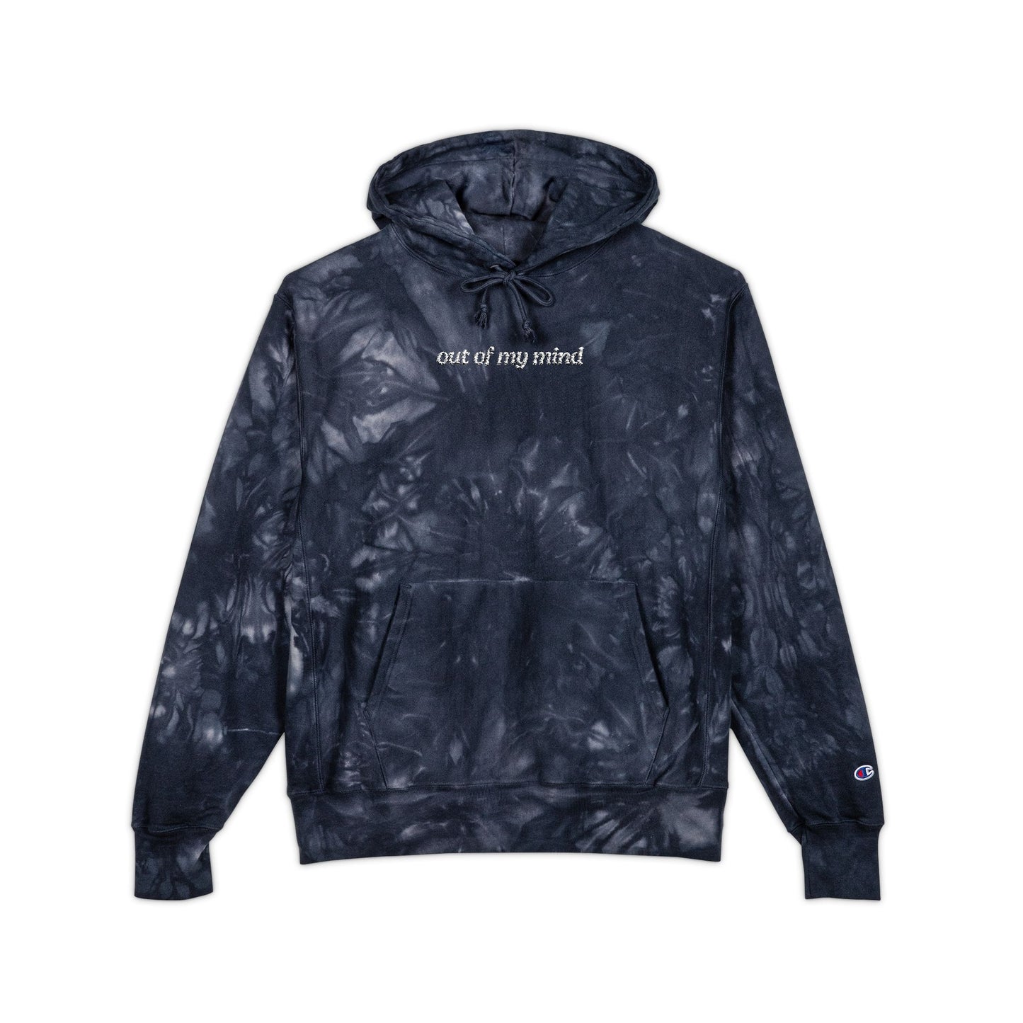 Out of My Mind Embroidered Champion Tie-Dye Hoodie