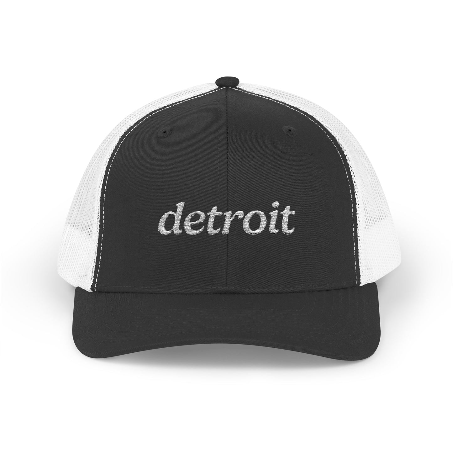 Detroit Embroidered Snapback Trucker Cap