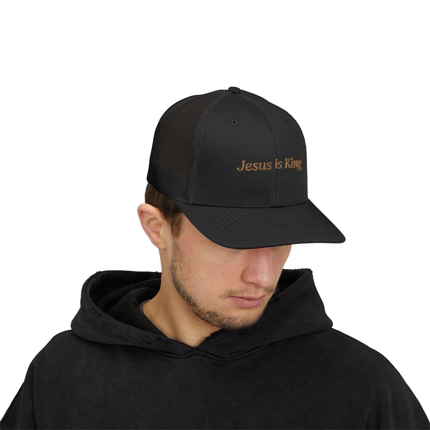 Jesus is King Embroidered Snapback Trucker Cap