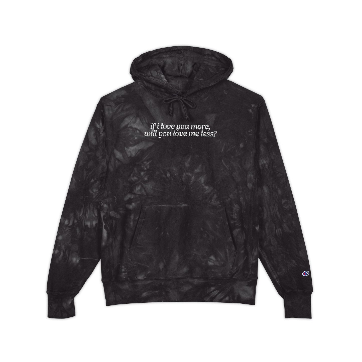 Love You More Embroidered Champion Tie-Dye Hoodie