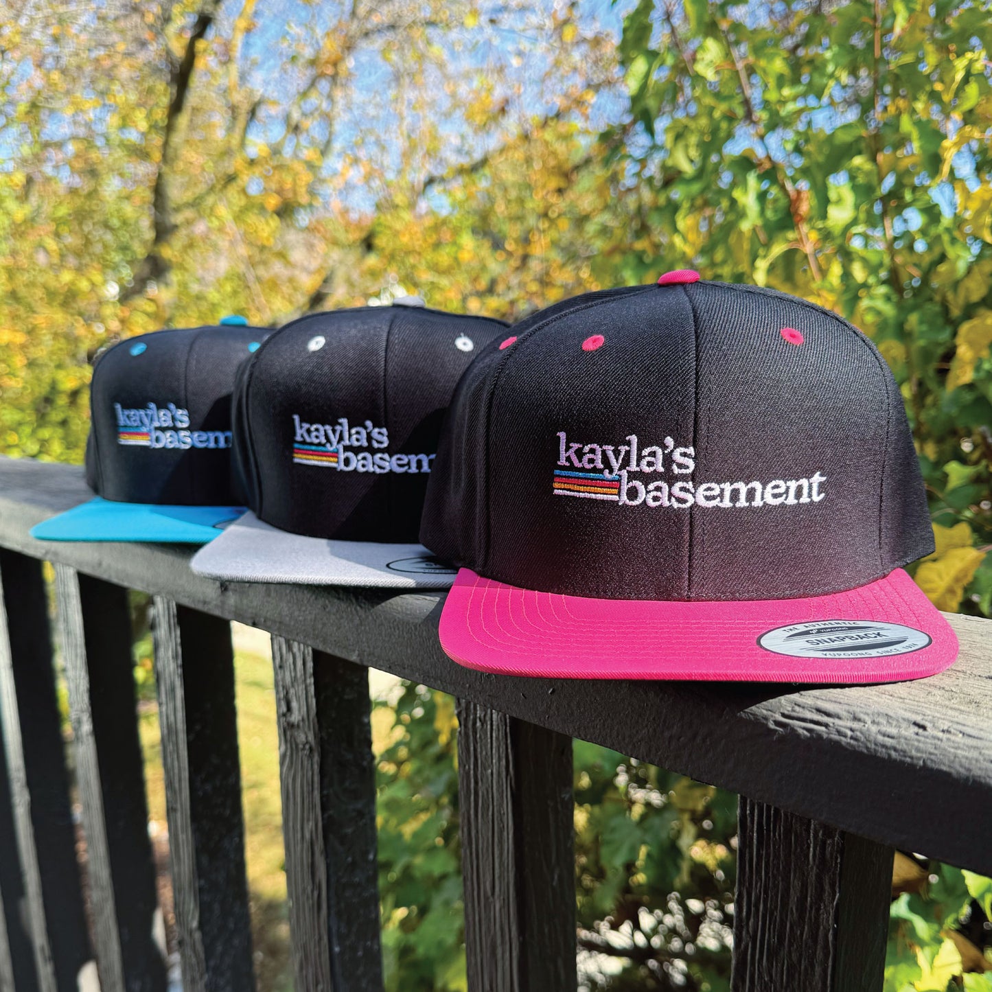 Kayla's Basement Embroidered Flat Bill Snapback
