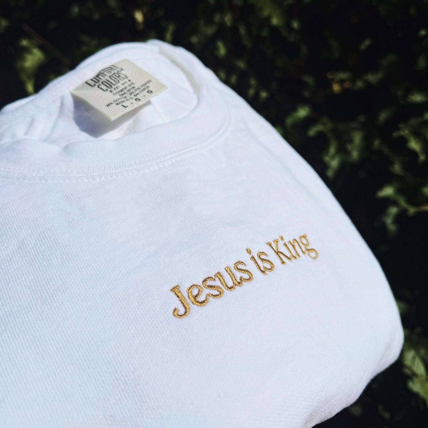 Jesus is King Embroidered Sweatshirt