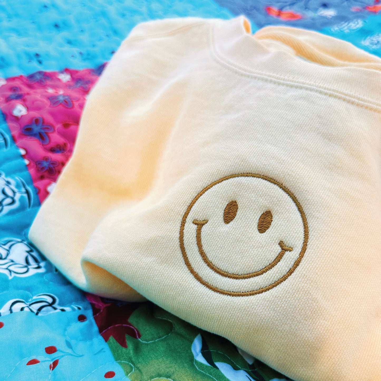 Smiley Embroidered Sweatshirt
