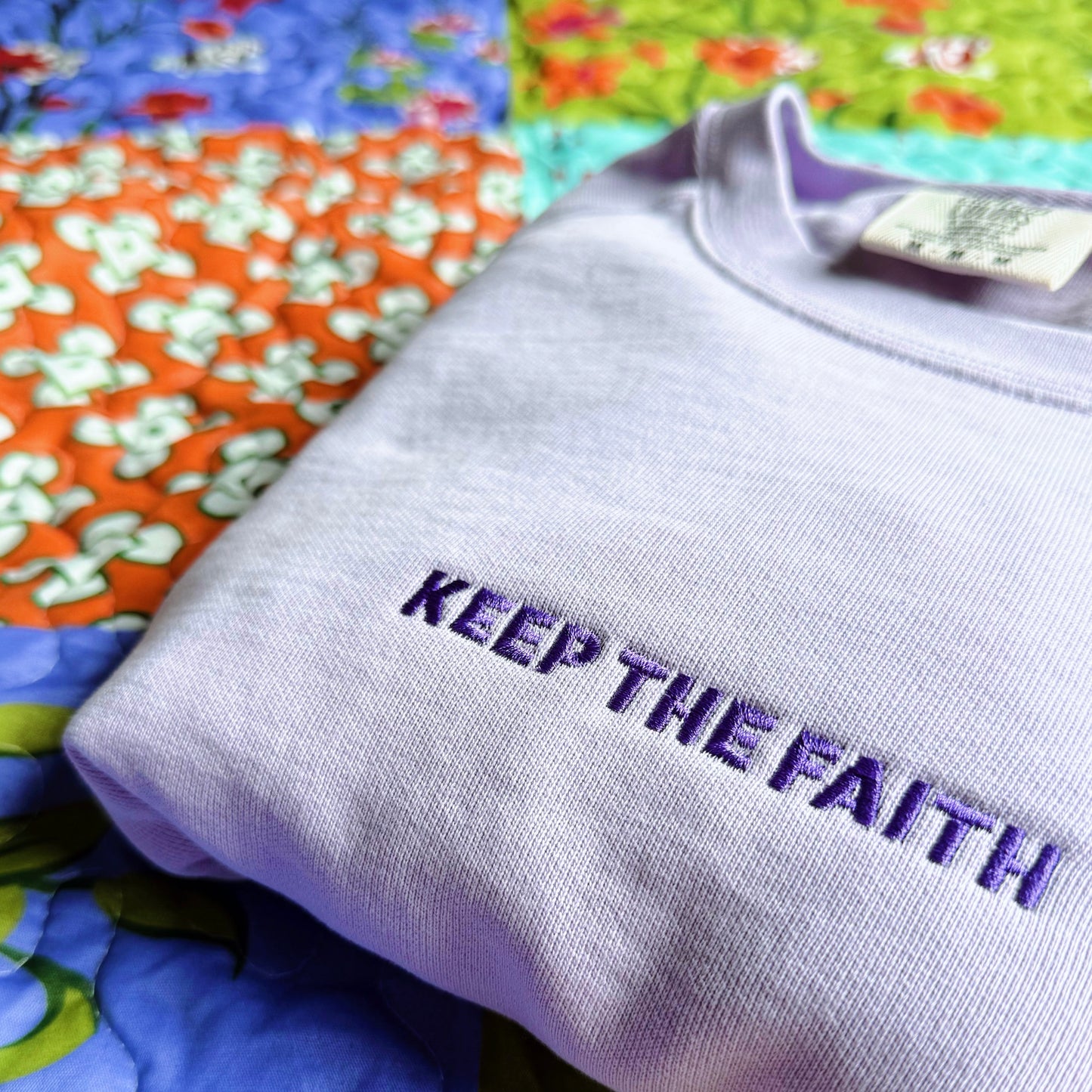 Keep the Faith Embroidered Sweatshirt