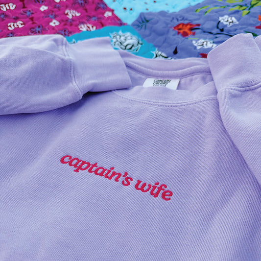 Captain's Wife Embroidered Sweatshirt