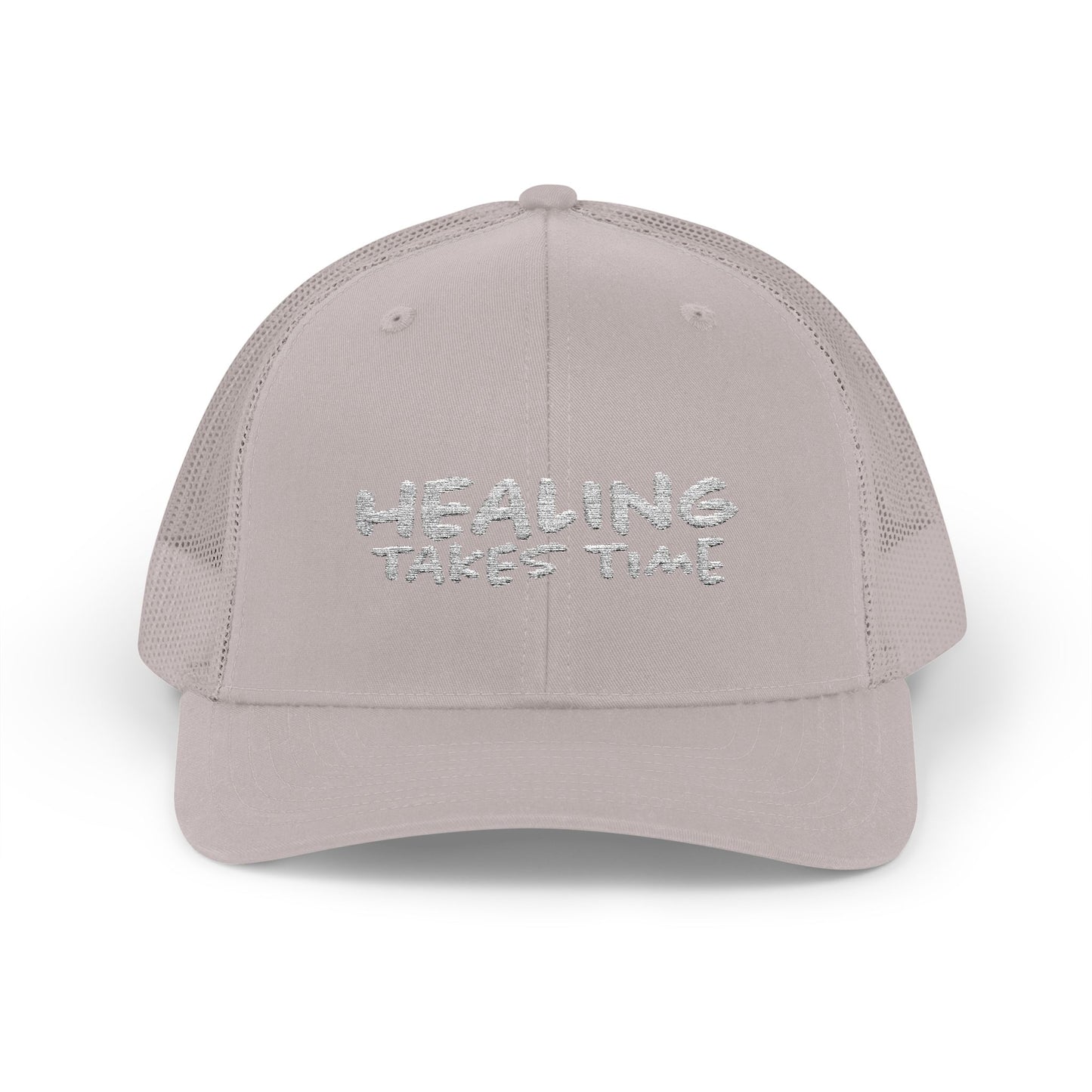 Healing Takes Time Embroidered Snapback Trucker Cap