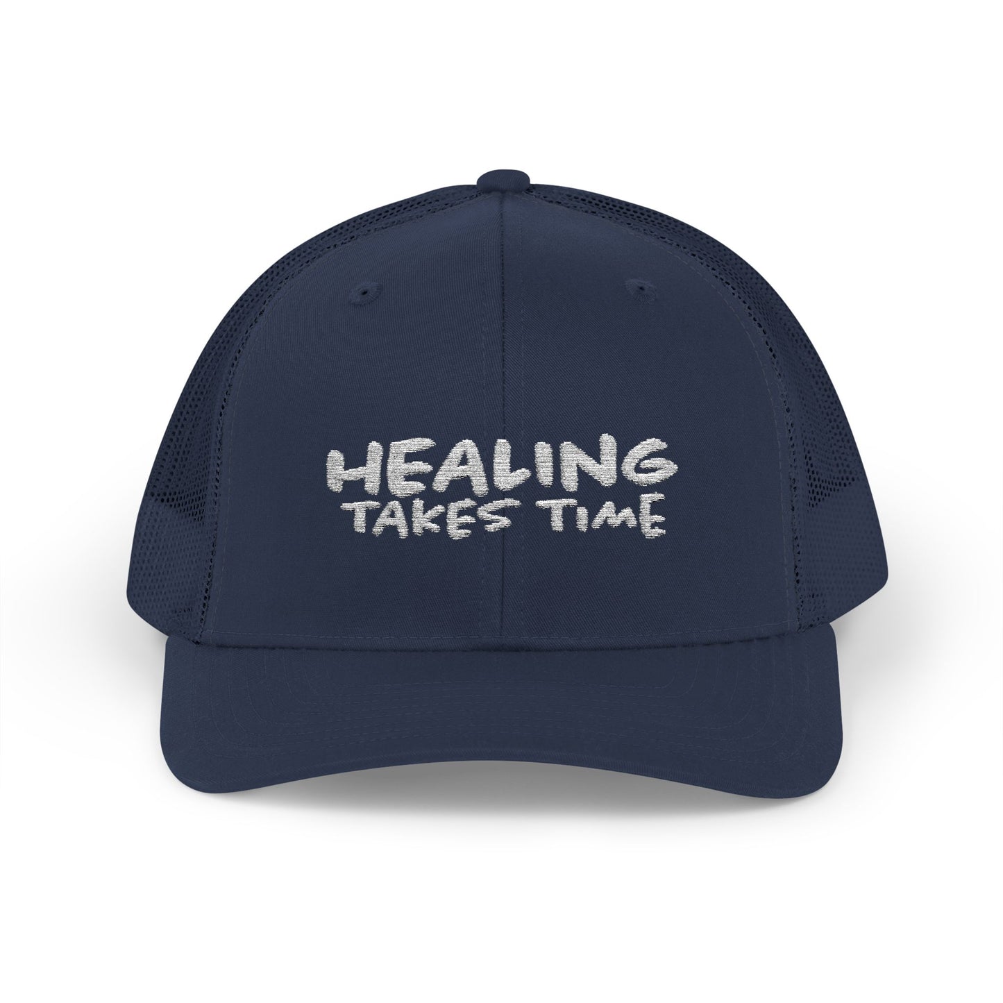 Healing Takes Time Embroidered Snapback Trucker Cap