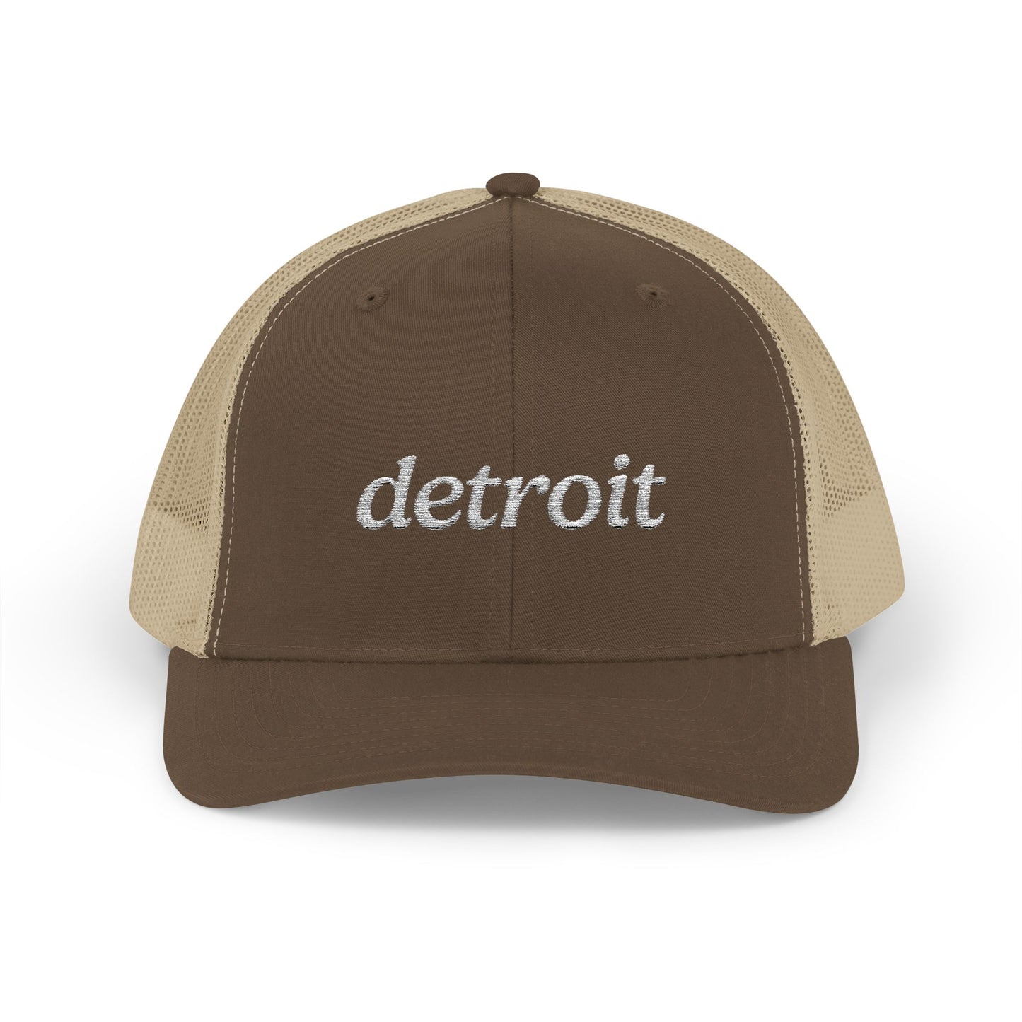 Detroit Embroidered Snapback Trucker Cap