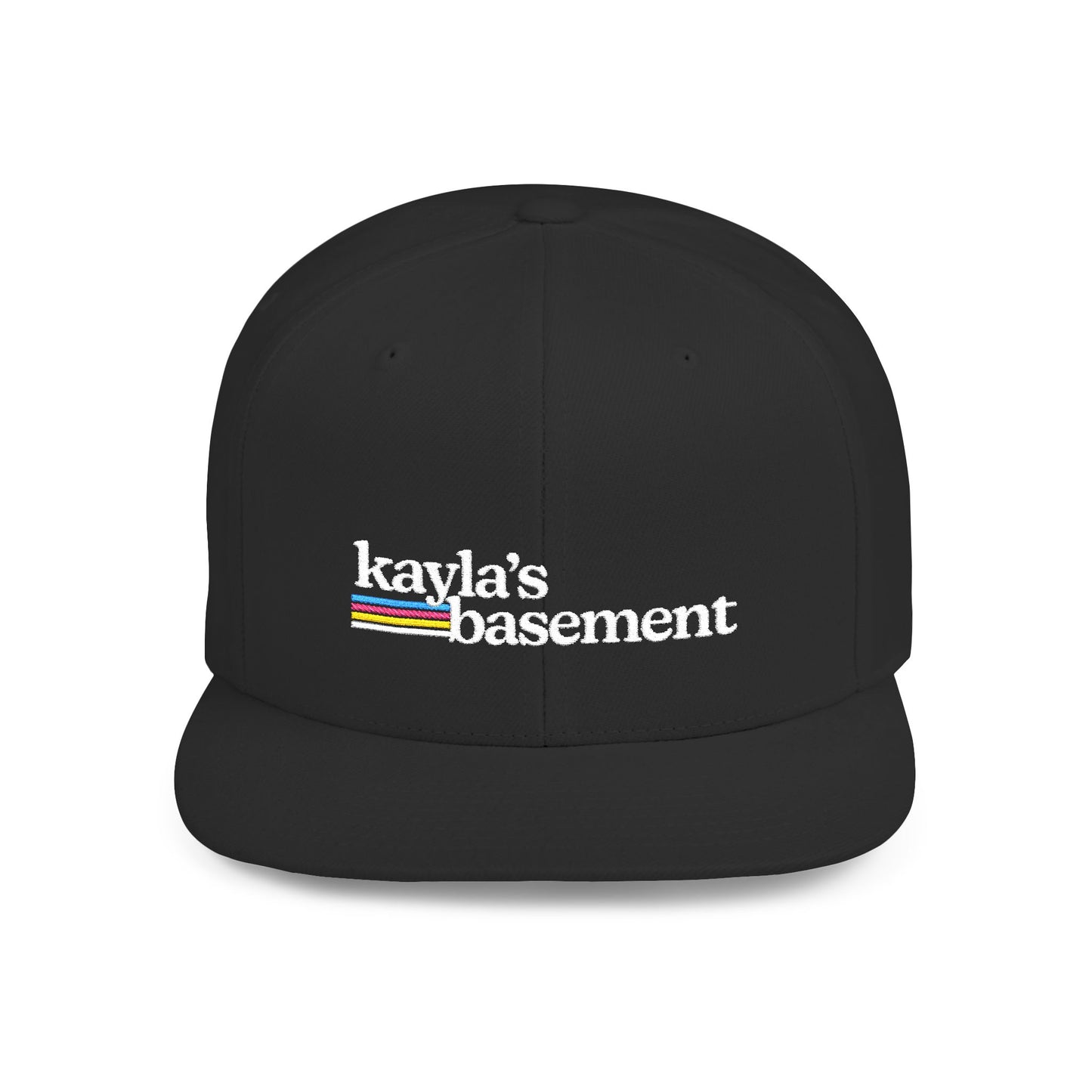Kayla's Basement Embroidered Flat Bill Snapback