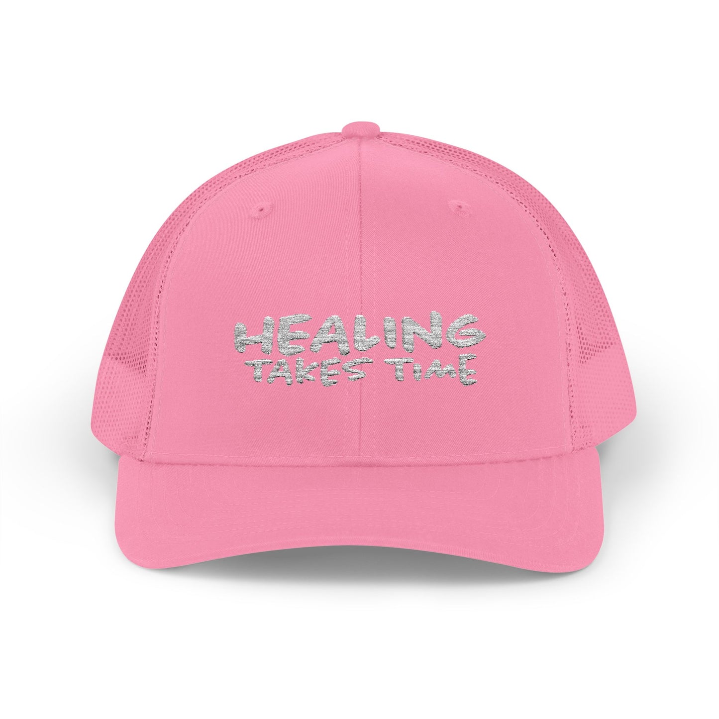 Healing Takes Time Embroidered Snapback Trucker Cap